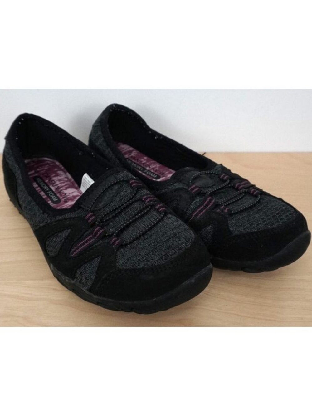 Danskin Now Gray Black Purple Memory Foam Comfort Walking Flats Shoes Size 6